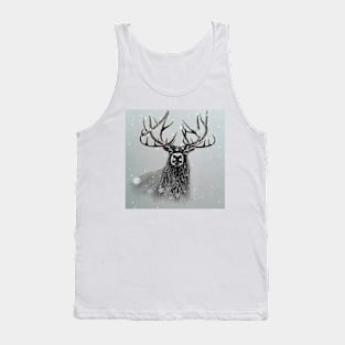 Reindeer in Snowing Winter Tank Top